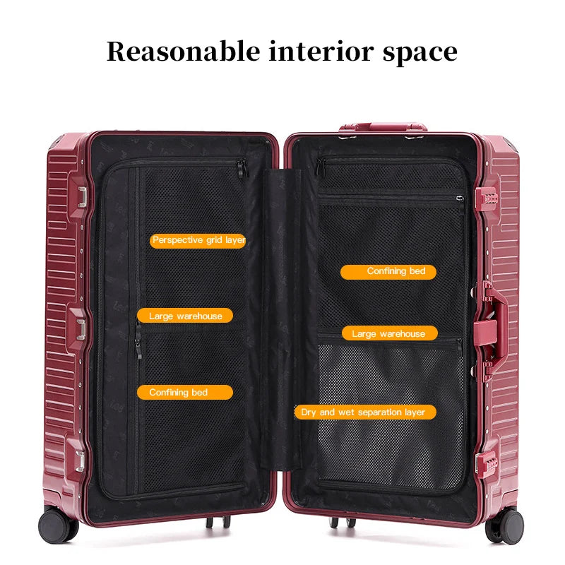 Giant Aluminum Frame Suitcase – Heavy-Duty Pressure-Resistant Hardshell Luggage