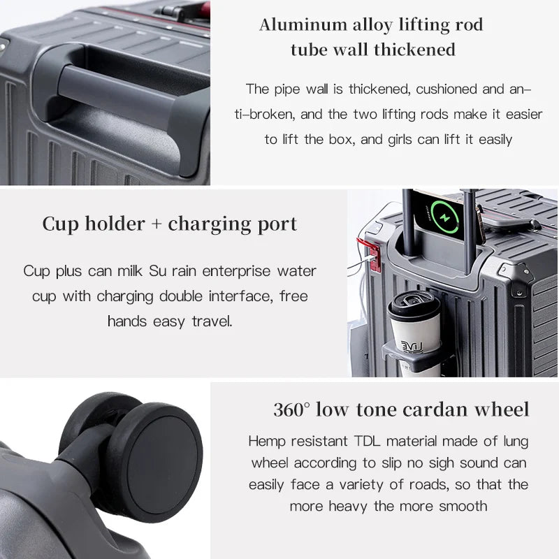 Giant Aluminum Frame Suitcase – Heavy-Duty Pressure-Resistant Hardshell Luggage