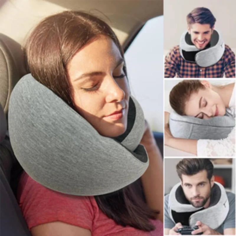 Premium Memory Foam Travel Neck Pillow – Ergonomic 360° Support