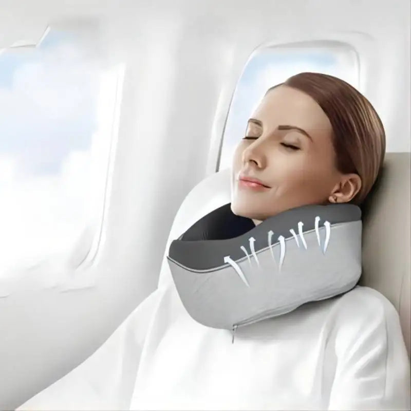 Premium Memory Foam Travel Neck Pillow – Ergonomic 360° Support