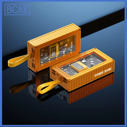 120W Fast Charging Power Bank – Transparent Digital Display Portable Charger